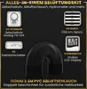 A collage of product components for an ventilation kit against a black background. Produktbild-Vorschau