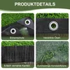 A collage of four close-up images showcasing the features of a transparent tarp. Produktbild-Vorschau