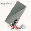 A clear phone case is shown on a cracked surface, illustrating its protective qualities. Anteprima dell’immagine prodotto