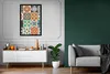 MuchoWow® Gerahmtes Poster Blumen - Vintage - Muster - Blau Produktbild-Vorschau 5