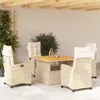 vidaXL 5-tlg. Garten-Essgruppe mit Kissen Beige Poly Rattan Produktbild-Vorschau 2