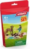 A toy playset of a girl having a picnic with her dog and a squirrel, presented in its retail packaging. Produktbild-Vorschau