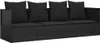 A black outdoor lounge sofa with cushions on a white background. Náhľad obrázku produktu