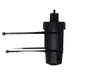 A black electrical junction box with cable ties attached, isolated on a white background. Produktbild-Vorschau