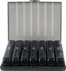An open pill organizer with seven compartments, each labeled with a day of the week. Podgląd zdjęcia produktu