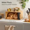 Praknu Brotkasten Groß aus  Holz mit Schiebetür - Produktbild-Vorschau 2