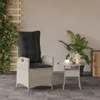vidaXL Gartensessel mit Kissen Verstellbar Hellgrau Poly Produktbild-Vorschau 3