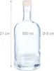 Fľaše na plnenie Relaxdays, sada 12 ks, 500 ml, s korkovou Náhľad obrázku produktu 4