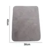 A top-down view of a gray microfiber dish drying mat with dimensions indicated. Produktbild-Vorschau