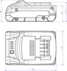 Technical drawing of a battery pack with dimensions. Anteprima dell’immagine prodotto