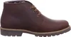 A side view of a brown leather boot with laces. Voir les images du produit