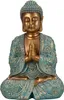 Große Buddha Figur in Türkis mit betenden Händen. Produktbild-Vorschau