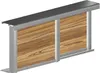 A product shot of a cabinet door handle profile with a wood grain insert. Produktbild-Vorschau