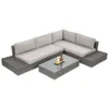BEAUTYSOFA | FIRENZE Gartenlounge Ecksofa Dunkelgrau – Produktbild-Vorschau 3