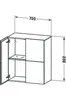 Halbhochschrank L-CUBE 700x363x800mm nussbaum gebürstet Produktbild-Vorschau 2