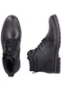 A pair of black leather winter boots are shown against a white background. Voir les images du produit