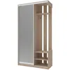 A standalone product image of a wardrobe with a mirror and open shelving. Náhled obrázku produktu