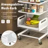 COSTWAY 4-úrovňový vozík, kovový úložný vozík s Náhľad obrázku produktu 3