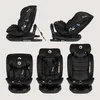 A collage of a black car seat shown from different angles and configurations. Podgląd zdjęcia produktu