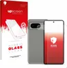 A product box for a screen protector is shown next to a smartphone with a screen protector applied and another screen protector laid out. Produktbild-Vorschau