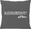 Huuraa Kissen Klassenlehrerin mit Herz 40x40cm mit Füllung Produktbild-Vorschau 1