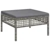 vidaXL 3-tlg. Garten-Lounge-Set mit Kissen Grau Poly Rattan Produktbild-Vorschau 4