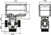 Technical drawing with dimensions of a valve. Anteprima dell’immagine prodotto
