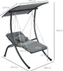 Outsunny Hollywoodschaukel, Gartenschaukel mit Kissen, Produktbild-Vorschau 3