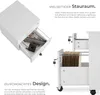 A white mobile office container with drawers, showcasing its storage capacity and design features. Náhled obrázku produktu