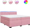 vidaXL Boxspringbett mit Matratze Rosa 200x200 cm Samt Produktbild-Vorschau 1