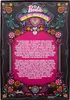 The back of a Barbie Dia De Muertos doll box, featuring decorative artwork and product descriptions in Spanish and English. Náhled obrázku produktu