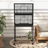 PawHut Vogelkäfig 77 x 46 x 164 cm, Metall-Vogelkäfig mit Produktbild-Vorschau 4