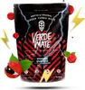 A bag of Verde Mate Green Energia Guarana yerba mate is shown with lightning effects and guarana fruits. Produktbild-Vorschau
