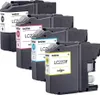 A group of four Brother ink cartridges are arranged in a staggered formation against a white background. Voir les images du produit