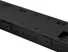 A close-up, angled view of the underside of a black soundbar. Produktbild-Vorschau