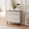 Geriffelte Kommode NAVANI 90 cm mit 3 Schubladen Produktbild-Vorschau 1