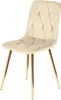 Eleganter Esszimmerstuhl Samt Beige mit goldfarbenen Produktbild-Vorschau 1