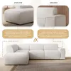 AX LIVING Canapé forme L Didim Blanc - 292 cm, élégant & Voir les images du produit 6