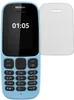 A light blue Nokia 105 (2019) mobile phone is shown next to a matte screen protector. Produktbild-Vorschau