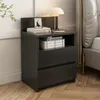 Chevet de chambre, 2 tiroirs, noir, style loft moderne Voir les images du produit 4