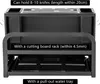 A black kitchen knife holder with text overlays describing its features. Voir les images du produit