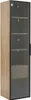A tall, narrow cabinet with a wooden frame and a glass door, standing against a white background. Anteprima dell’immagine prodotto