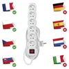 Prodlužovací kabel 5 m / 6 zásuvek / s vypínačem / bílý / PVC / 1 mm2 Náhľad obrázku produktu