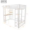 Merax Hochbett 90x200 mit Schreibtisch & Kleiderschrank, Produktbild-Vorschau 5