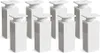 A group of eight identical white furniture legs arranged in a grid formation against a white background. Produktbild-Vorschau