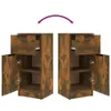Two identical wooden cabinets are shown against a white background, with their doors and drawers open. Produktbild-Vorschau