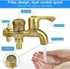2er-Pack Doppel-Wasserhahn aus hochwertigem Messing mit Produktbild-Vorschau 3