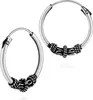 Paar 925 Sterling Silber Keltische Celtic Gothic Creolen Produktbild-Vorschau 2