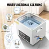 A product collage showing an ultrasonic cleaner and various items that can be cleaned in it, such as watches, glasses, auto repair parts, rings, and jewelry. The text "MULTIFUNCTIONAL CLEANING" is prominently displayed. Anteprima dell’immagine prodotto