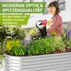 A woman watering plants in a raised garden bed. Produktbild-Vorschau
